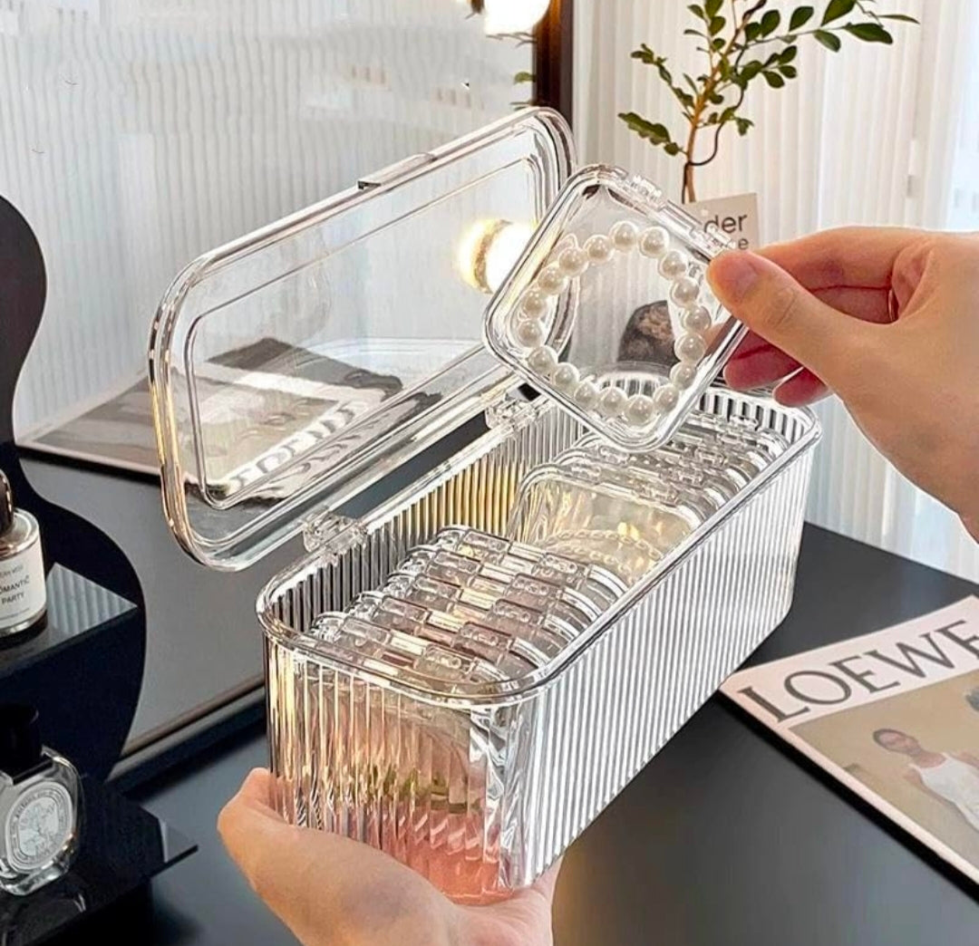 SR Multicolorpurpose Acrylic Jewelry Organizer Box Set, Portable Storage Boxes